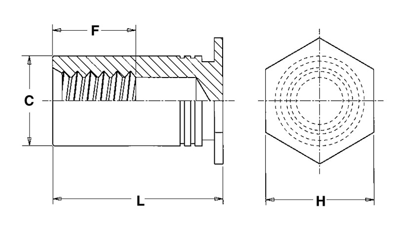 Blind Threaded Standoffs - Types BSO, BSOA, BSOS - Metric On Zygology